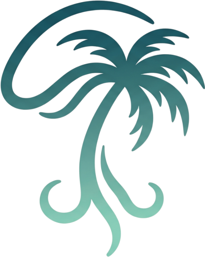 Isotipo Asesor Sebas: medusa con una palmera